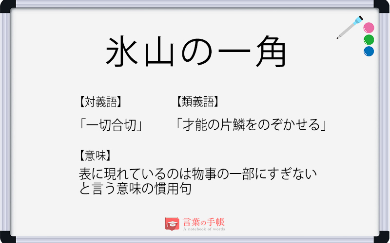 氷山の一角 の使い方や意味 例文や類義語を徹底解説 言葉の手帳 様々なジャンルの言葉や用語の意味や使い方 類義語や例文まで徹底解説します